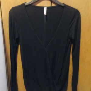 Black surplice shirt